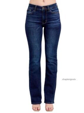 Mid Rise Bootcut Jeans Stretch Denim